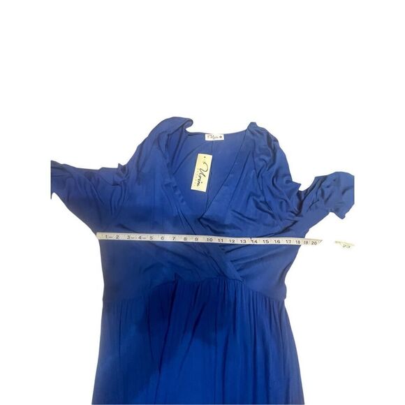 Urim Maxi Low wrap V Dress Royal Blue Sz 2XL NWT - Picture 5 of 6